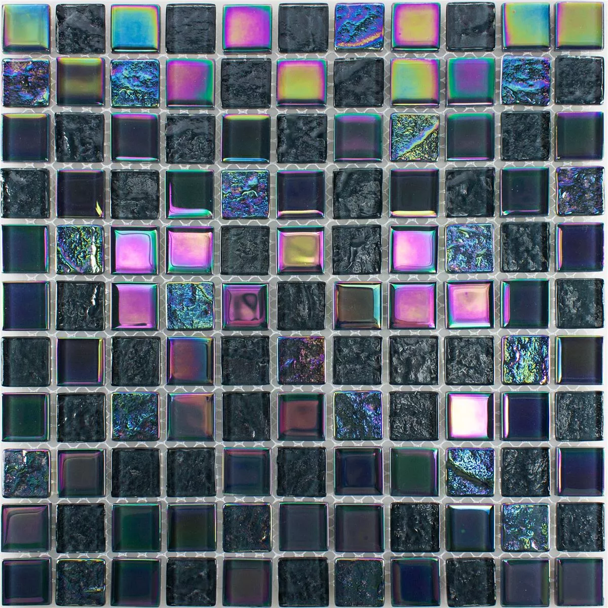 Glass Mosaic Tiles Nacre Effect Manor Black
