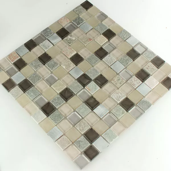 Mosaic Tiles Aluminium Glass Natural Stone Quartzite