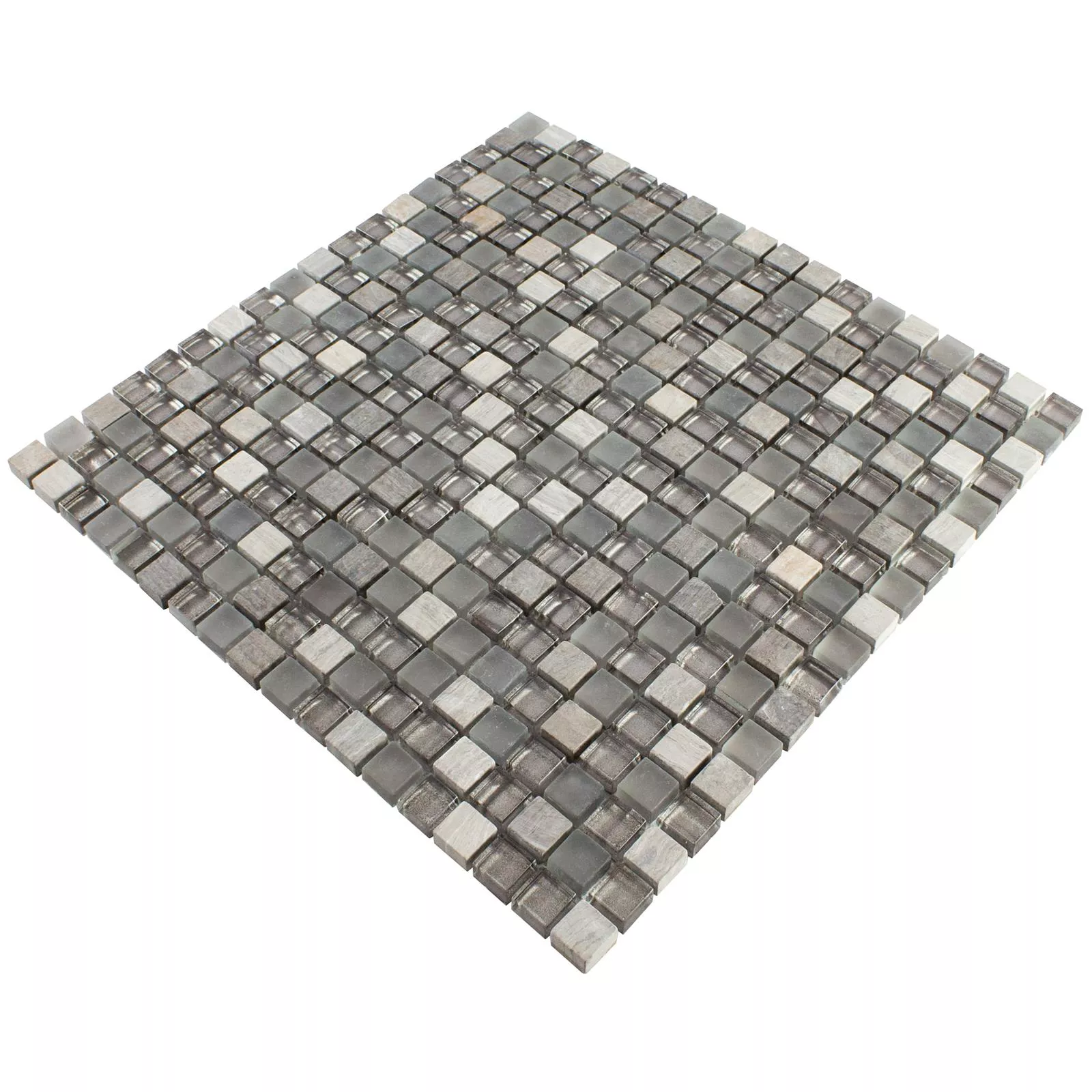Glass Natural Stone Mosaic Tiles Hayrabey Grey