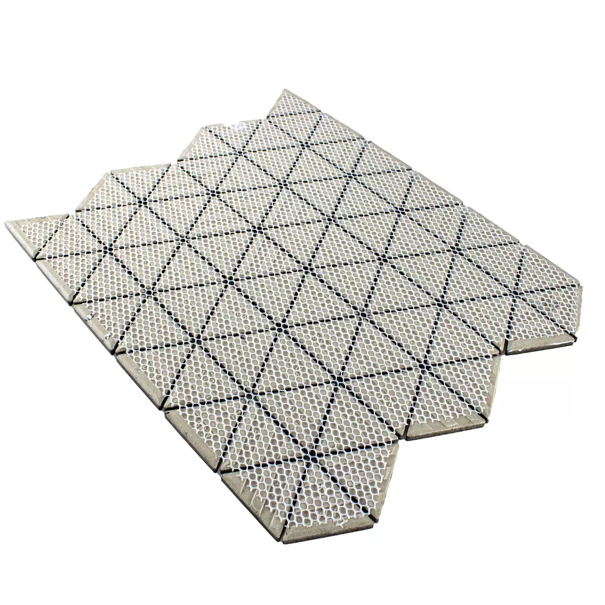 Sample Ceramic Mosaic Tiles Arvada Triangle Blanc Glossy