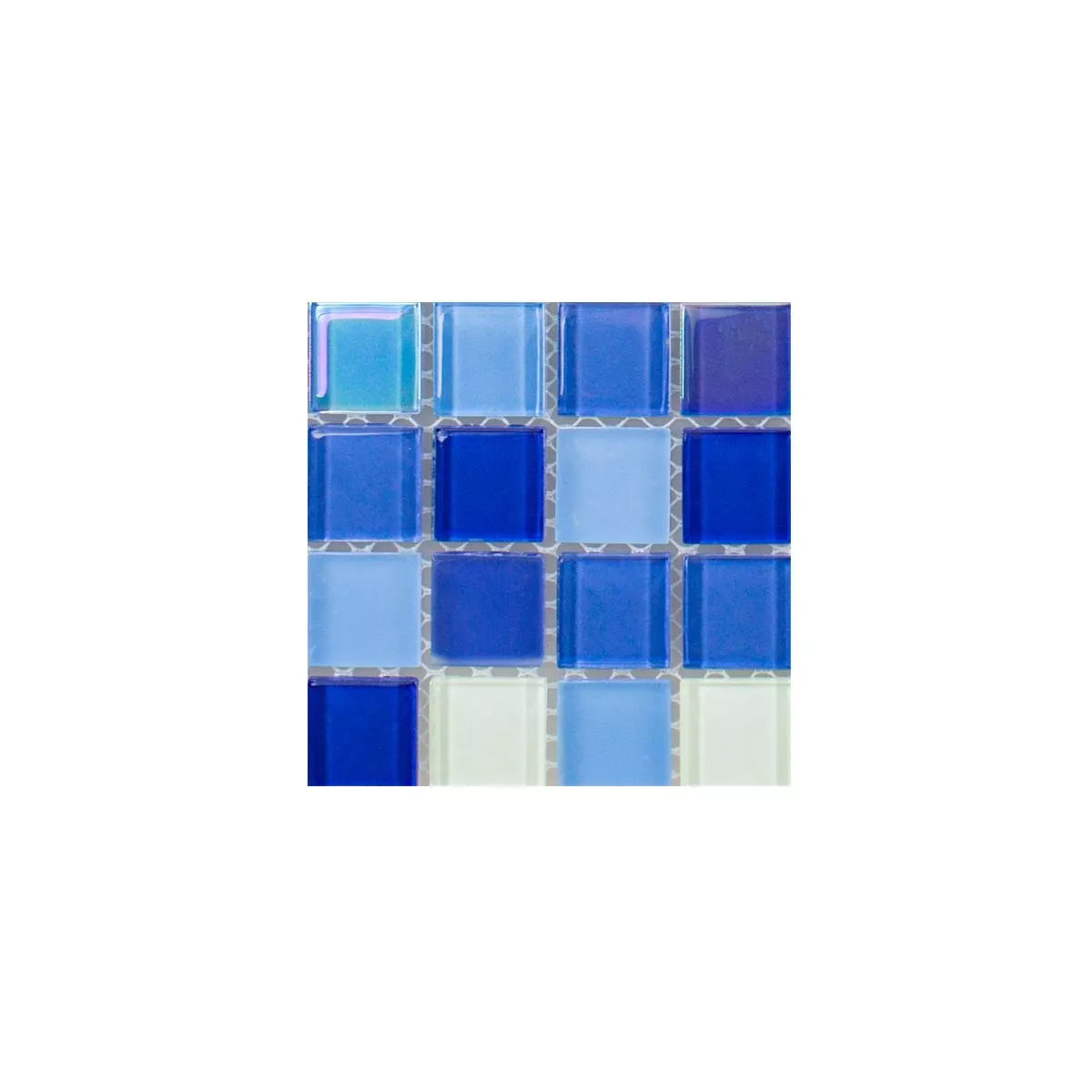 Sample Glass Mosaic Tiles Karlsruhe Blue White