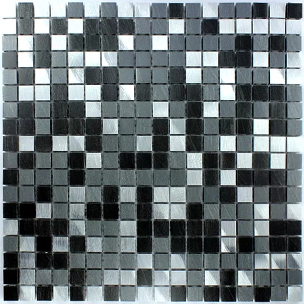 Sample Mosaic Tiles Aluminium Black Silver 