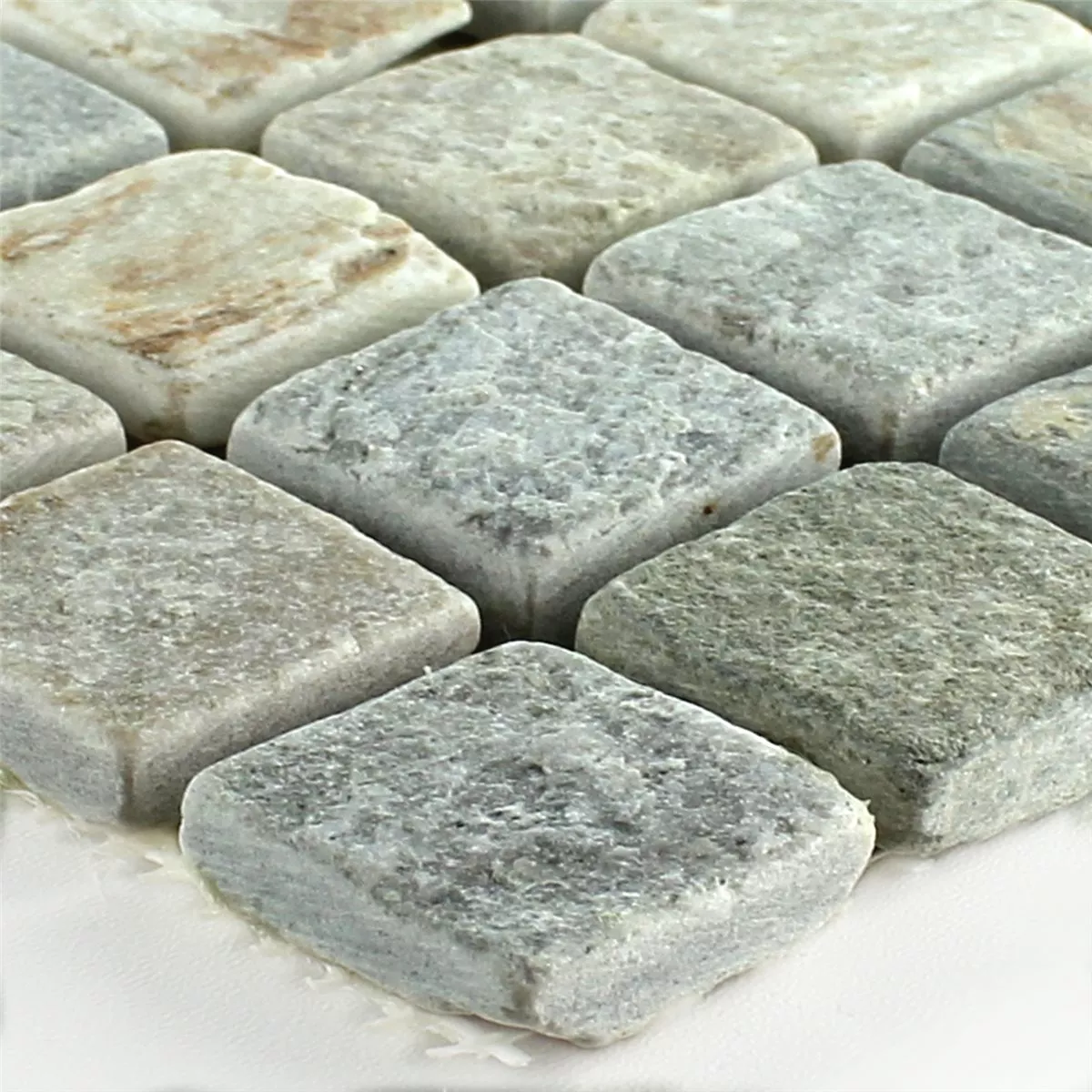 Mosaic Tiles Quartzite Beige Grey 22x22mm