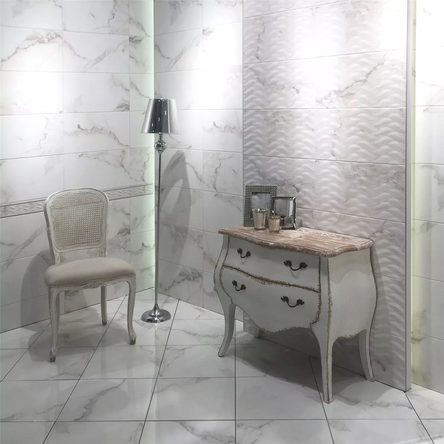 Floor Tiles Natural Stone Optic Ephesos White 60x60cm