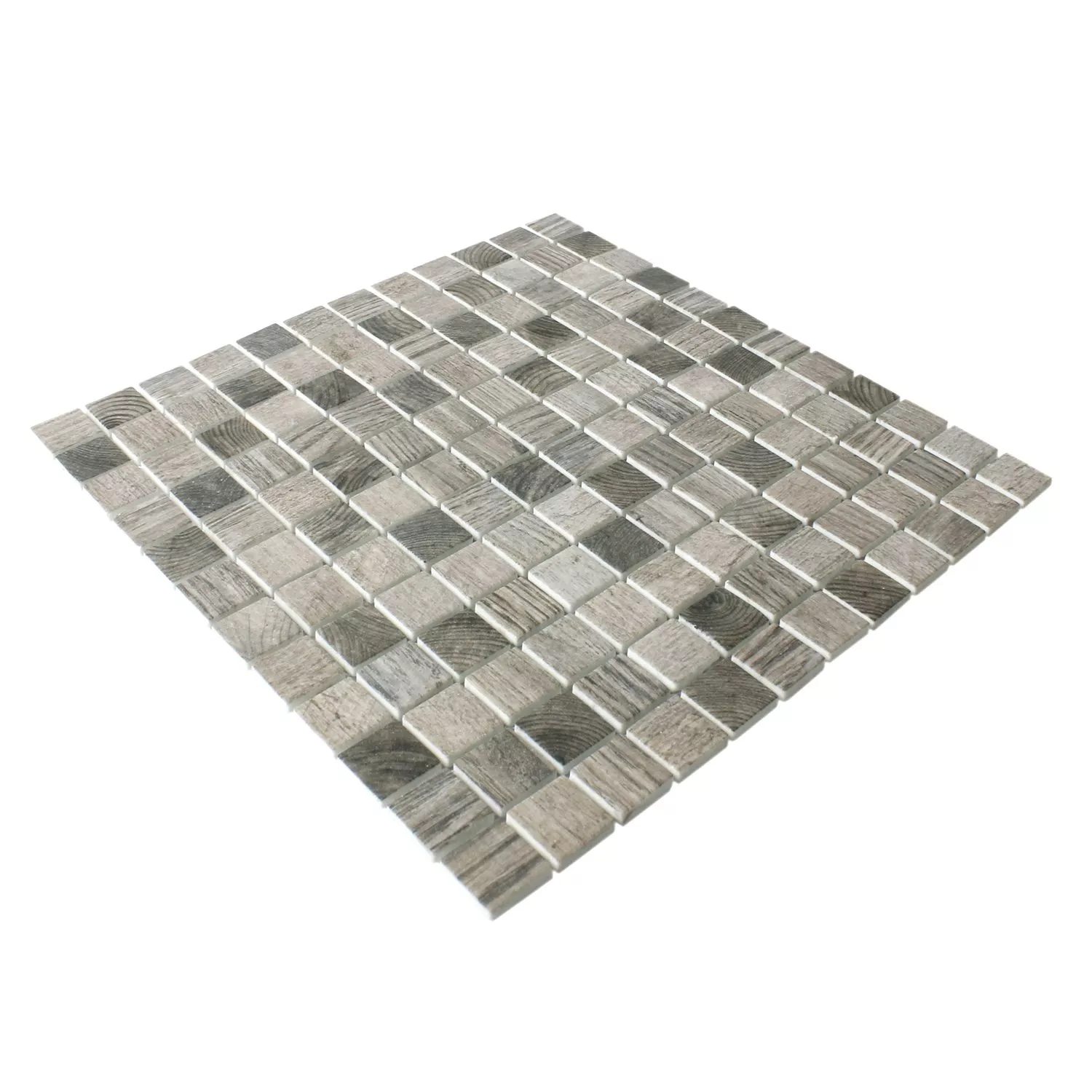 Mosaic Tiles Glass Valetta Wood Structure Light Grey