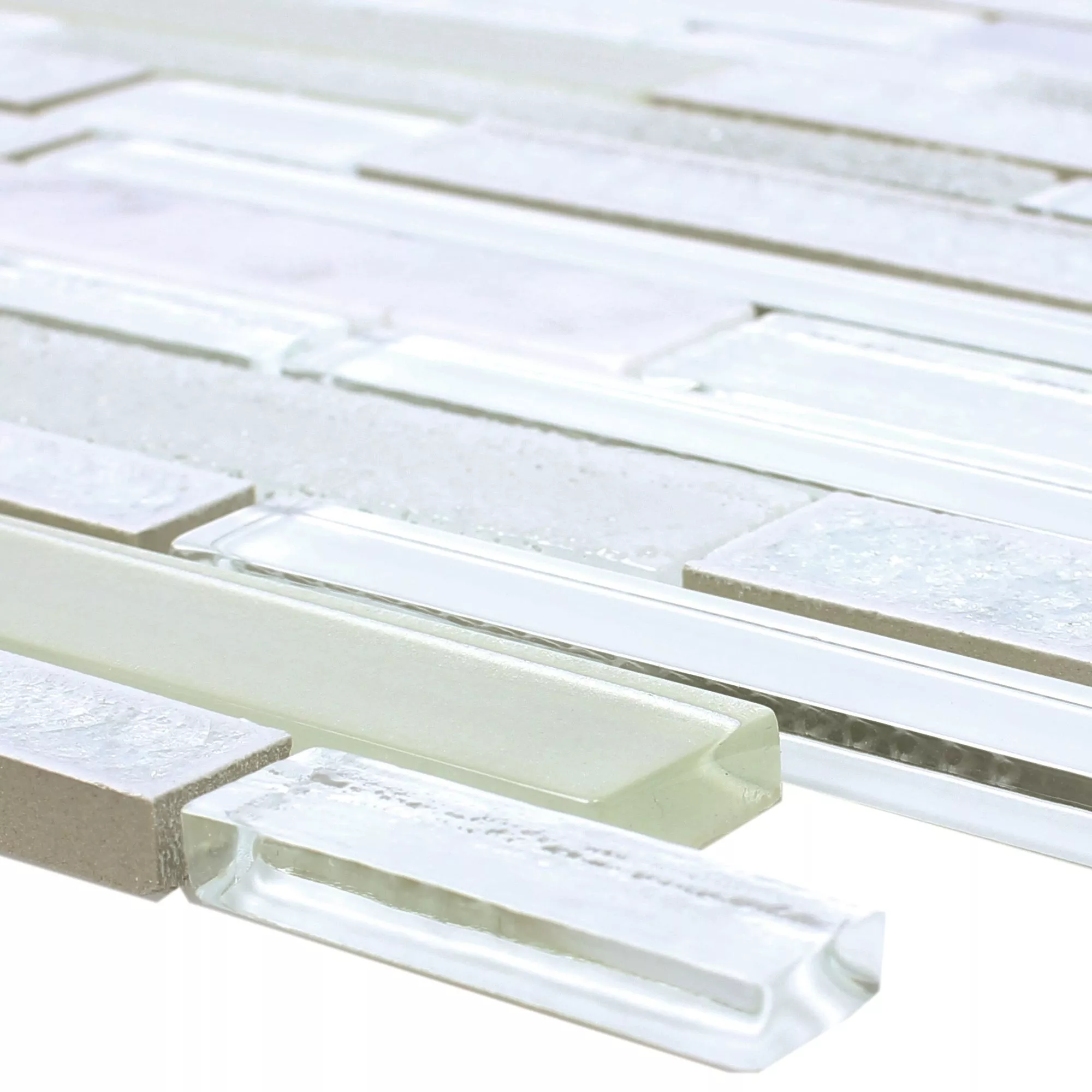 Glass Natural Stone Ceramic Mosaic Kozan White Glass Natural Stone Ceramic Mosaic Kozan White