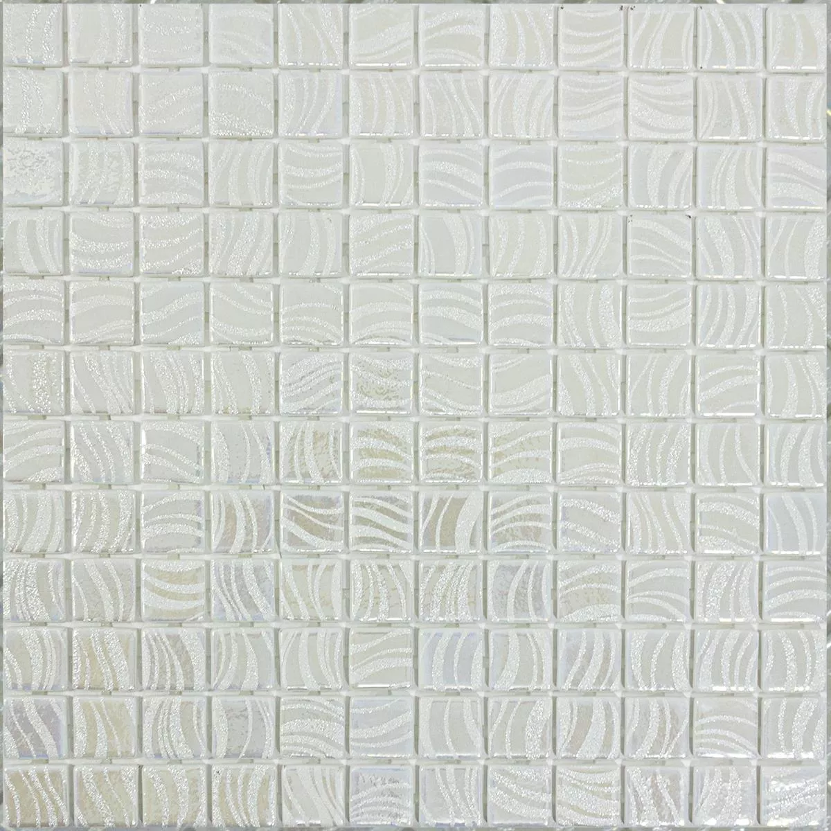 Glass Swimming Pool Mosaic Marisburg Blanc Glitter