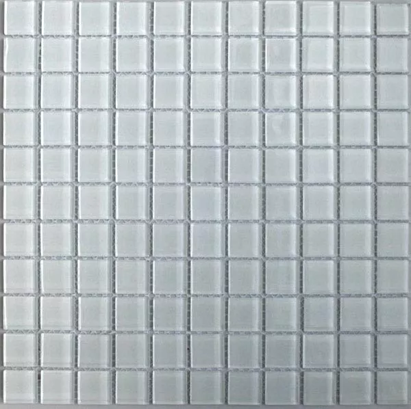 Mosaic Tiles Glass White Uni 25x25x4mm