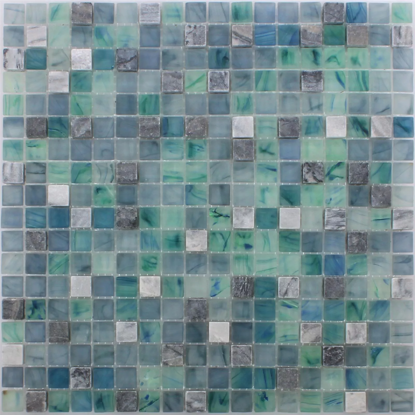 Sample Mosaic Tiles Mayon Glass Marble Mix Lake Green