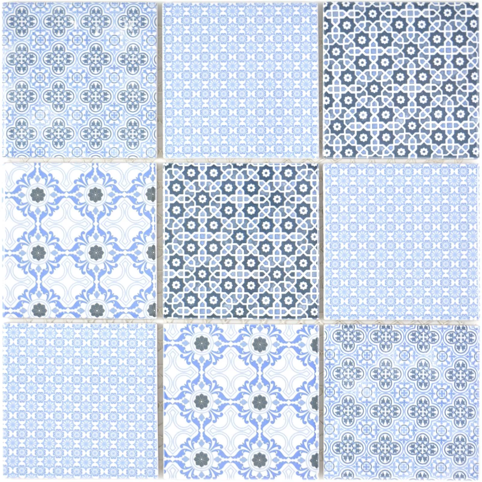 Ceramic Mosaic Tiles Daymion Retro Optic Blue 97