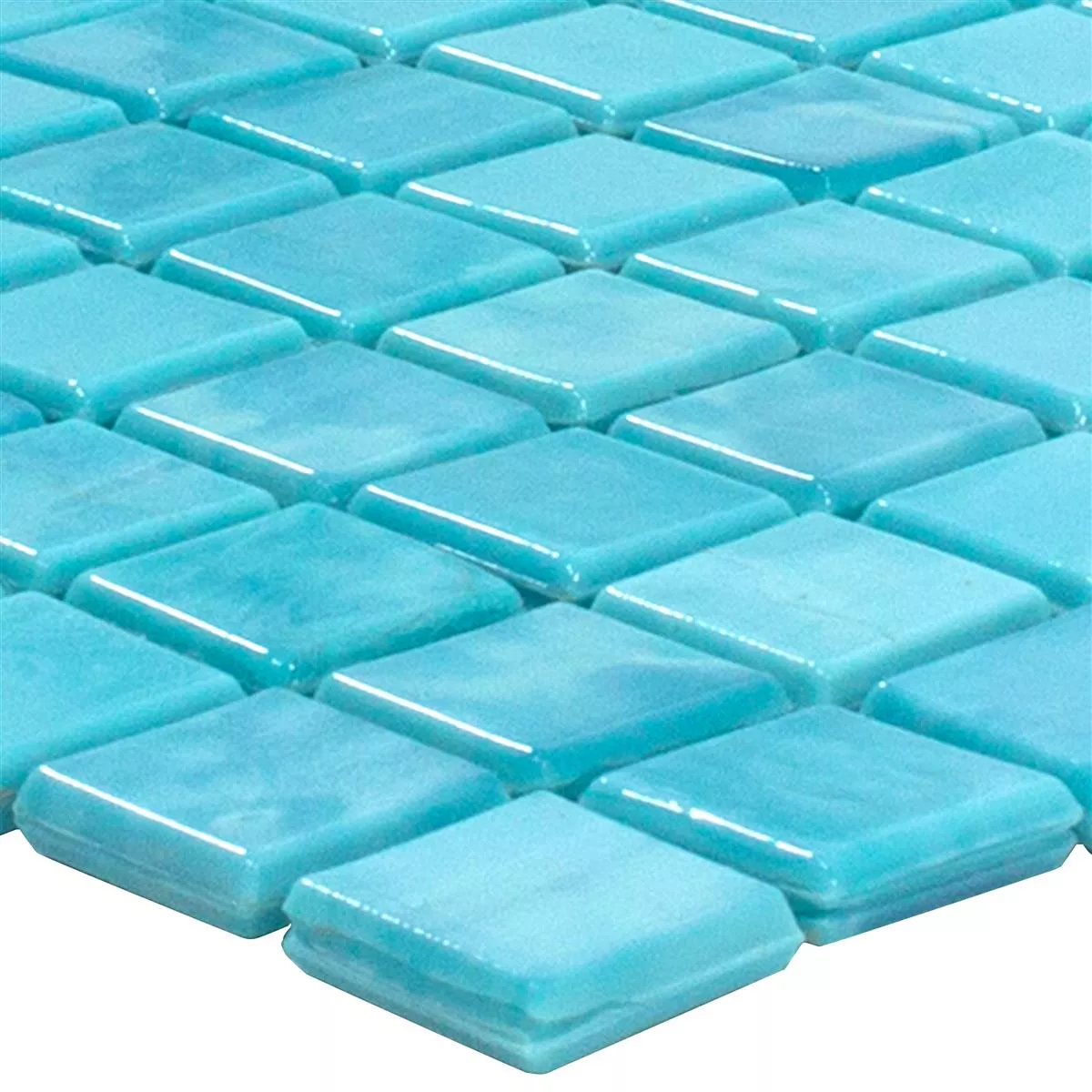 Glass Mosaic Tiles Seaside Cyan Glass Mosaic Tiles Seaside Cyan