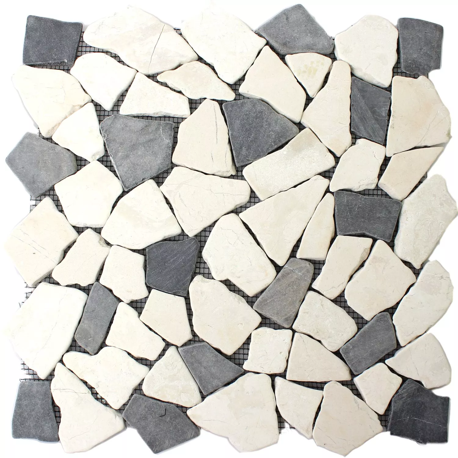 Sample Mosaic Tiles Broken Marble Biancone Java