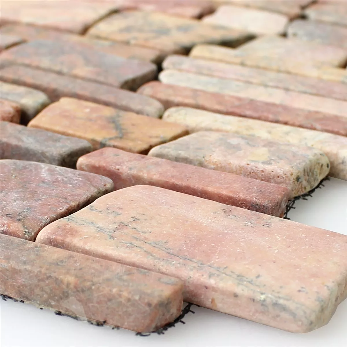 Sample Mosaic Tiles Marble Natural Stone Brick Rosso Verona