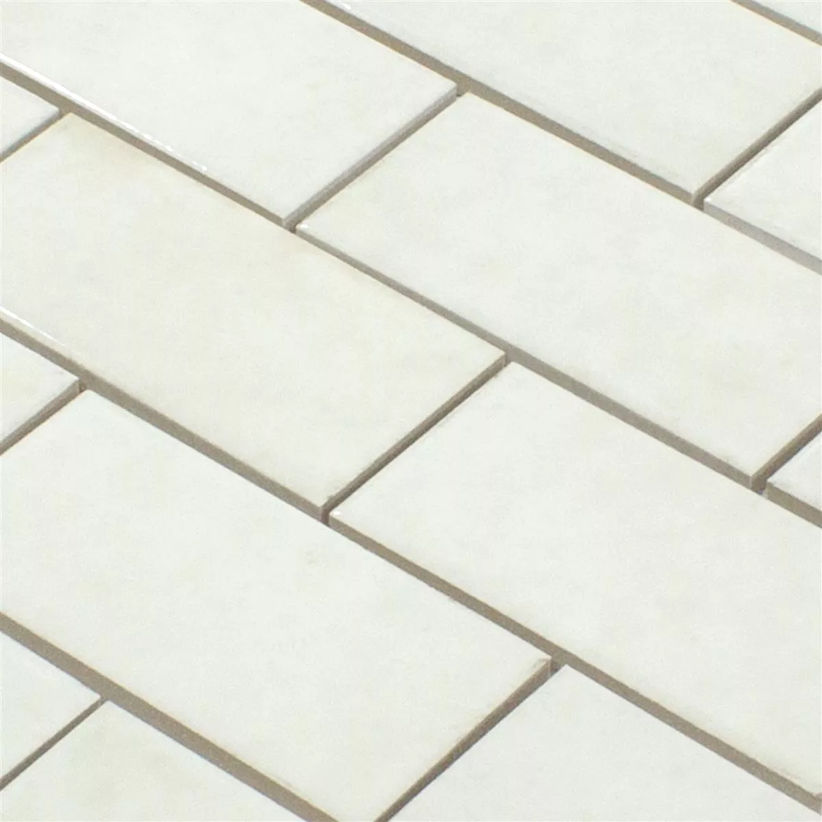 Ceramic Mosaic Tiles Eldertown Brick Blanc
