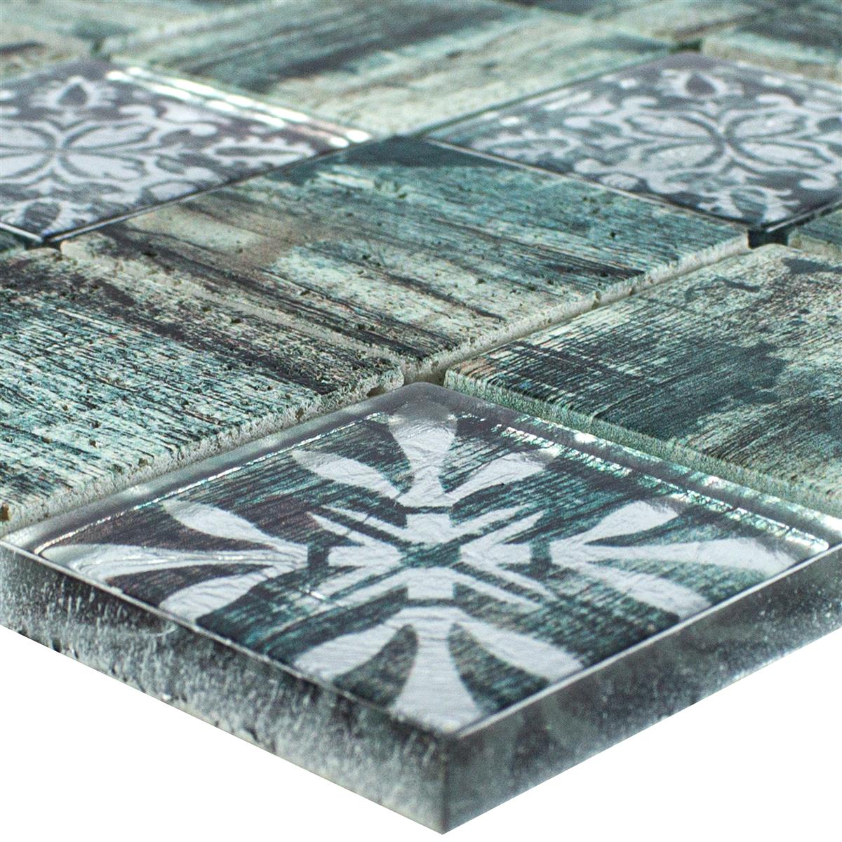 Glass Mosaic Tiles Wood Optic Norwalk Grey Brown Green Q48