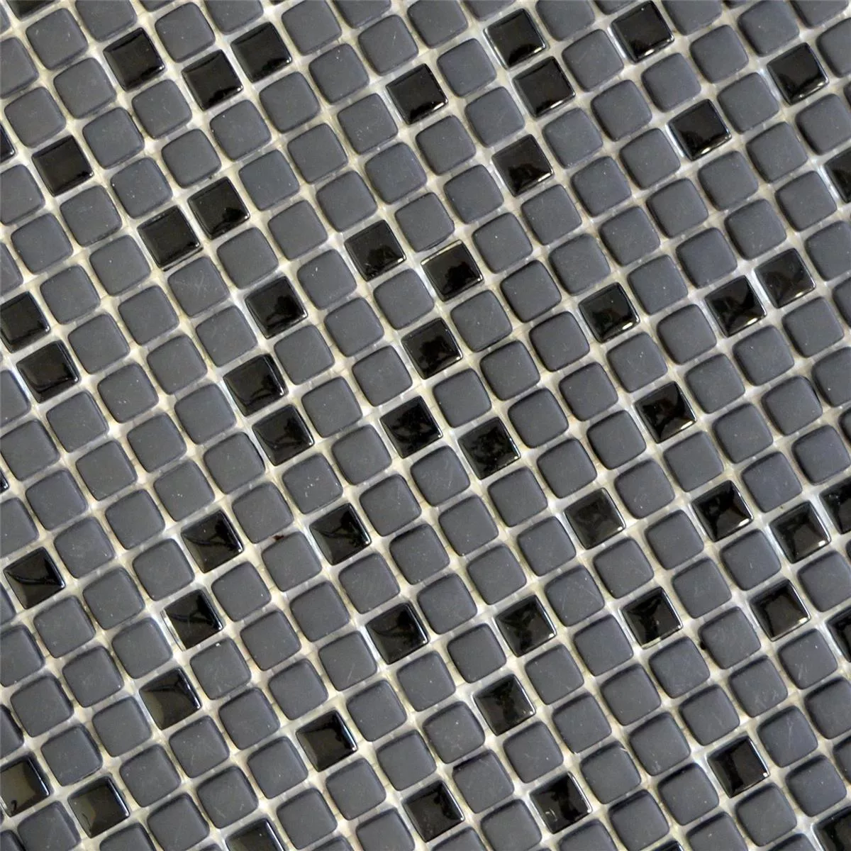 Sample Glass Mosaic Tiles Kassandra Black Mat