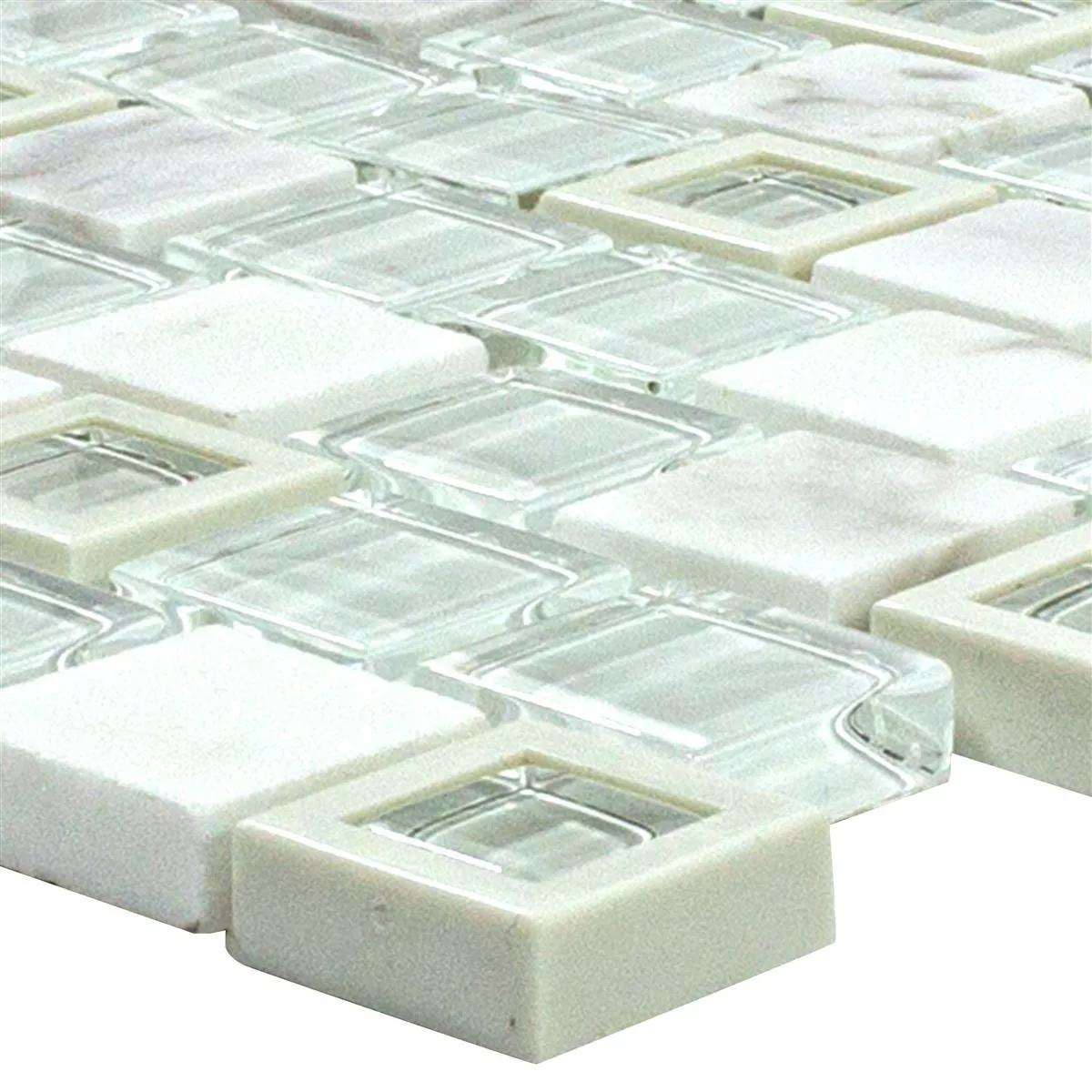Glass Plastic Natural Stone Mosaic Lunaquell Blanc Glass Plastic Natural Stone Mosaic Lunaquell Blanc