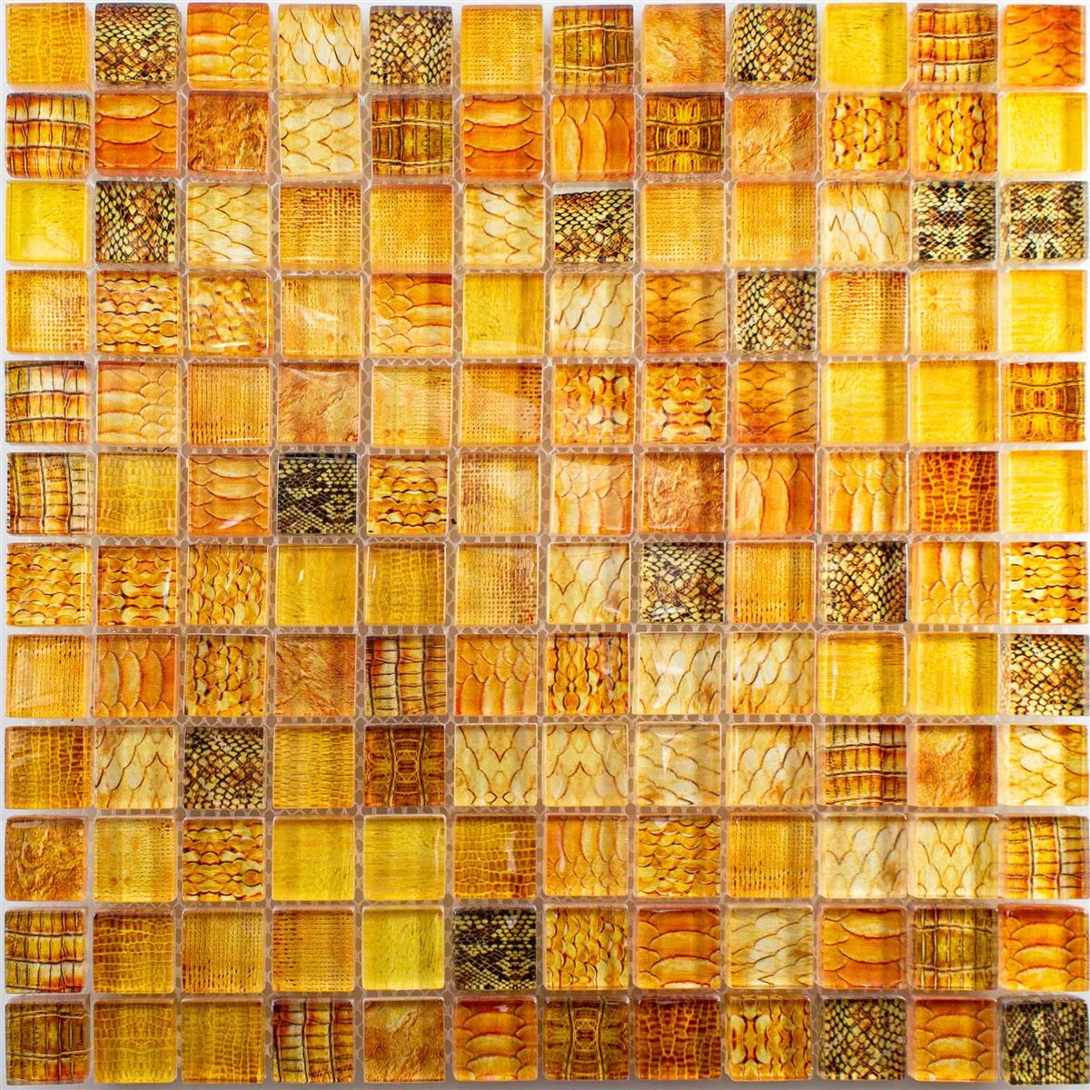 Glass Mosaic Tiles Python Orange 23