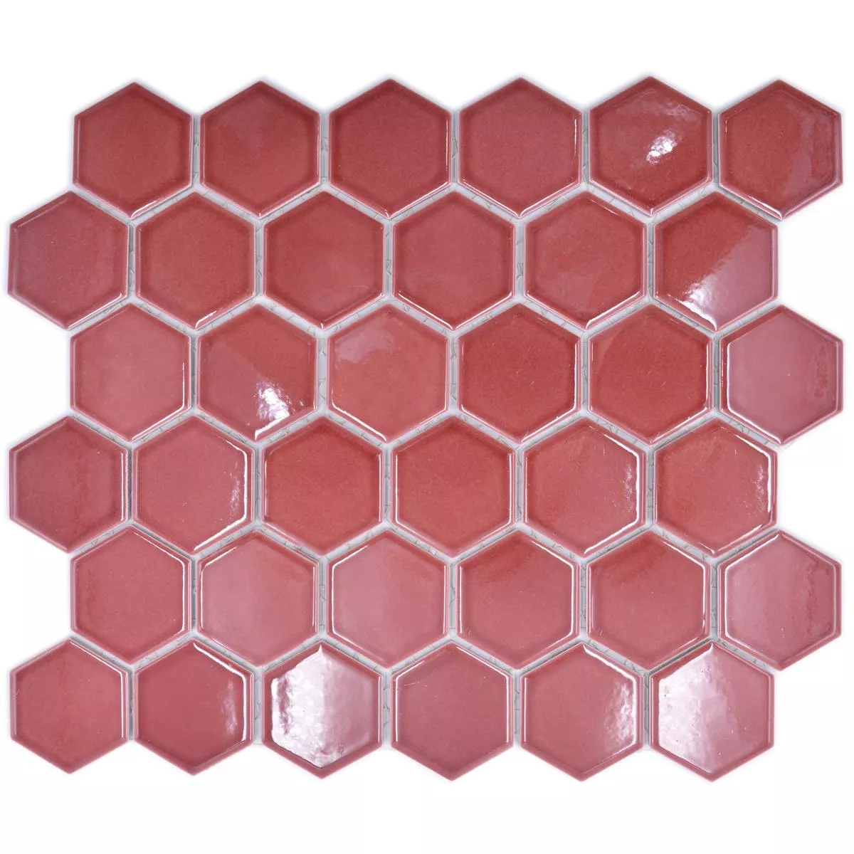 Ceramic Mosaic Salomon Hexagon Bordeaux Red H51