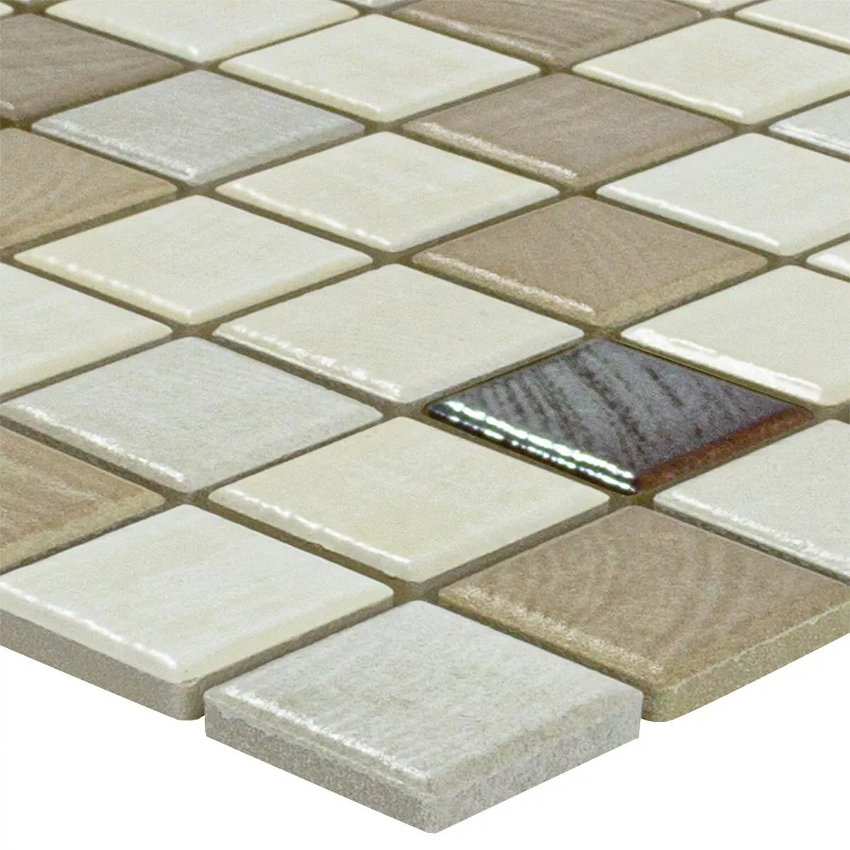 Ceramic Mosaic Tiles Luminara Wood Optic Brown Silver Ceramic Mosaic Tiles Luminara Wood Optic Brown Silver