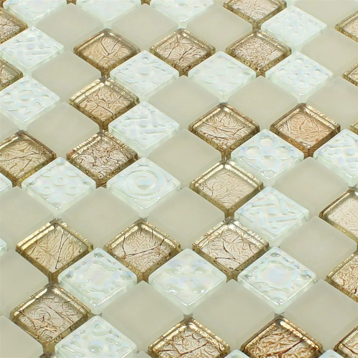 Glass Mosaic Tiles Nikolski Beige Gold
