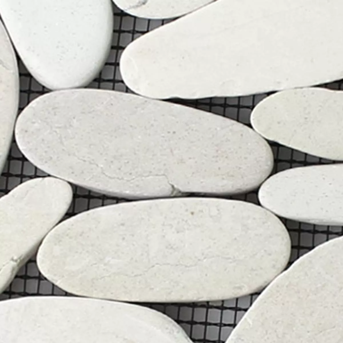 Sample Mosaic Tiles River Pebbles Cut White
