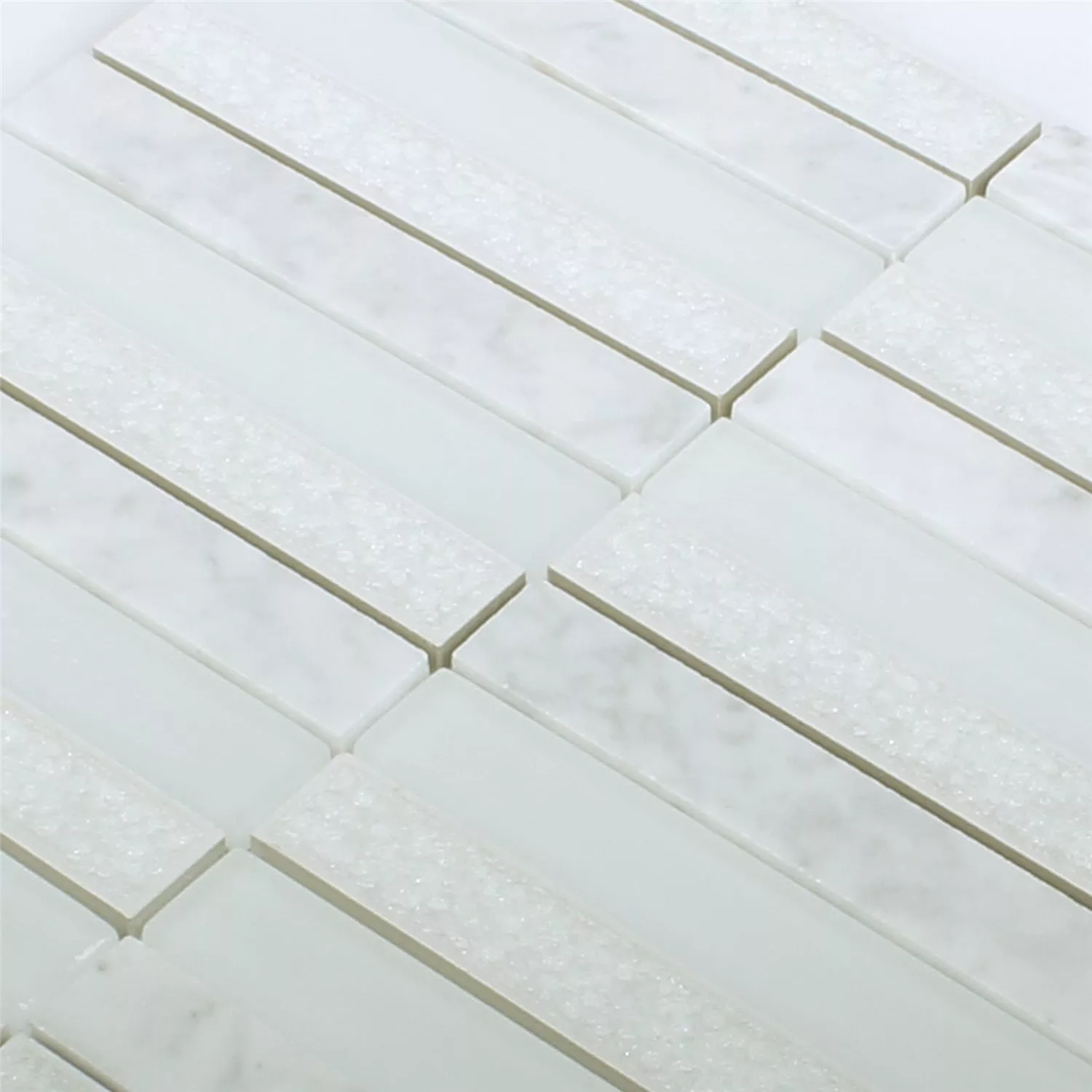 Sample Mosaic Tiles Glass Natural Stone Talinn Arktis White