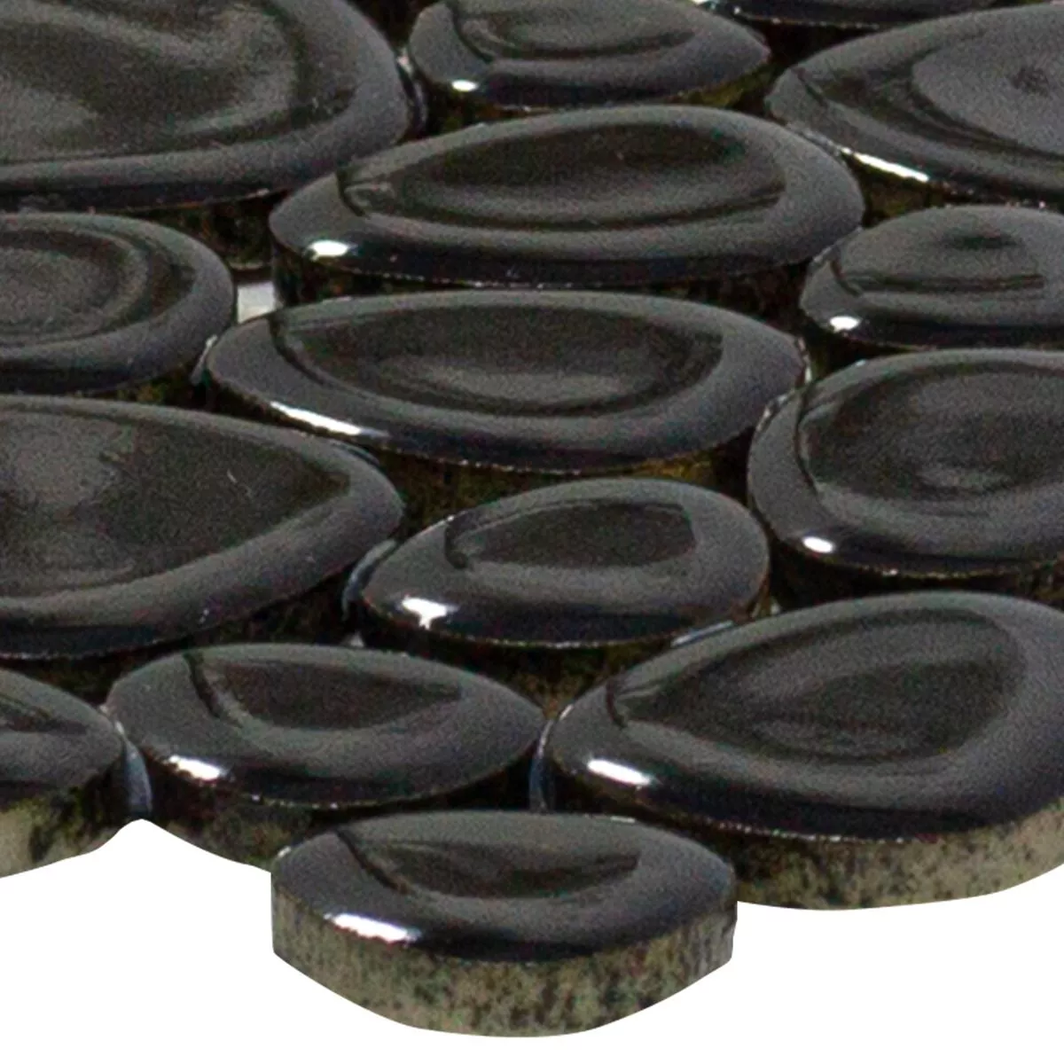 Ceramic Pebble Mosaic Sabah Black Glossy Ceramic Pebble Mosaic Sabah Black Glossy