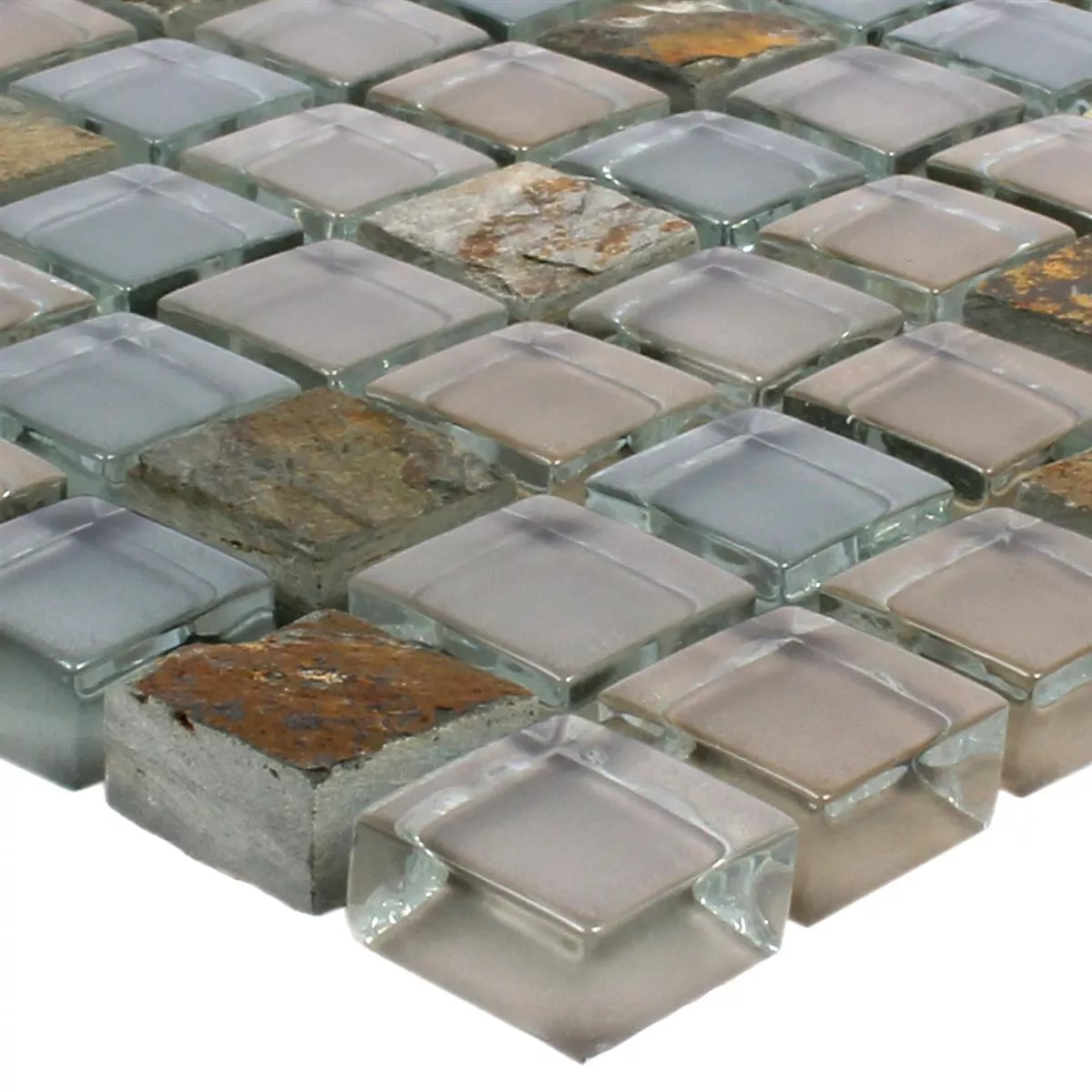 Mosaic Tiles Marble Java Glassmix Apollo Brown 15