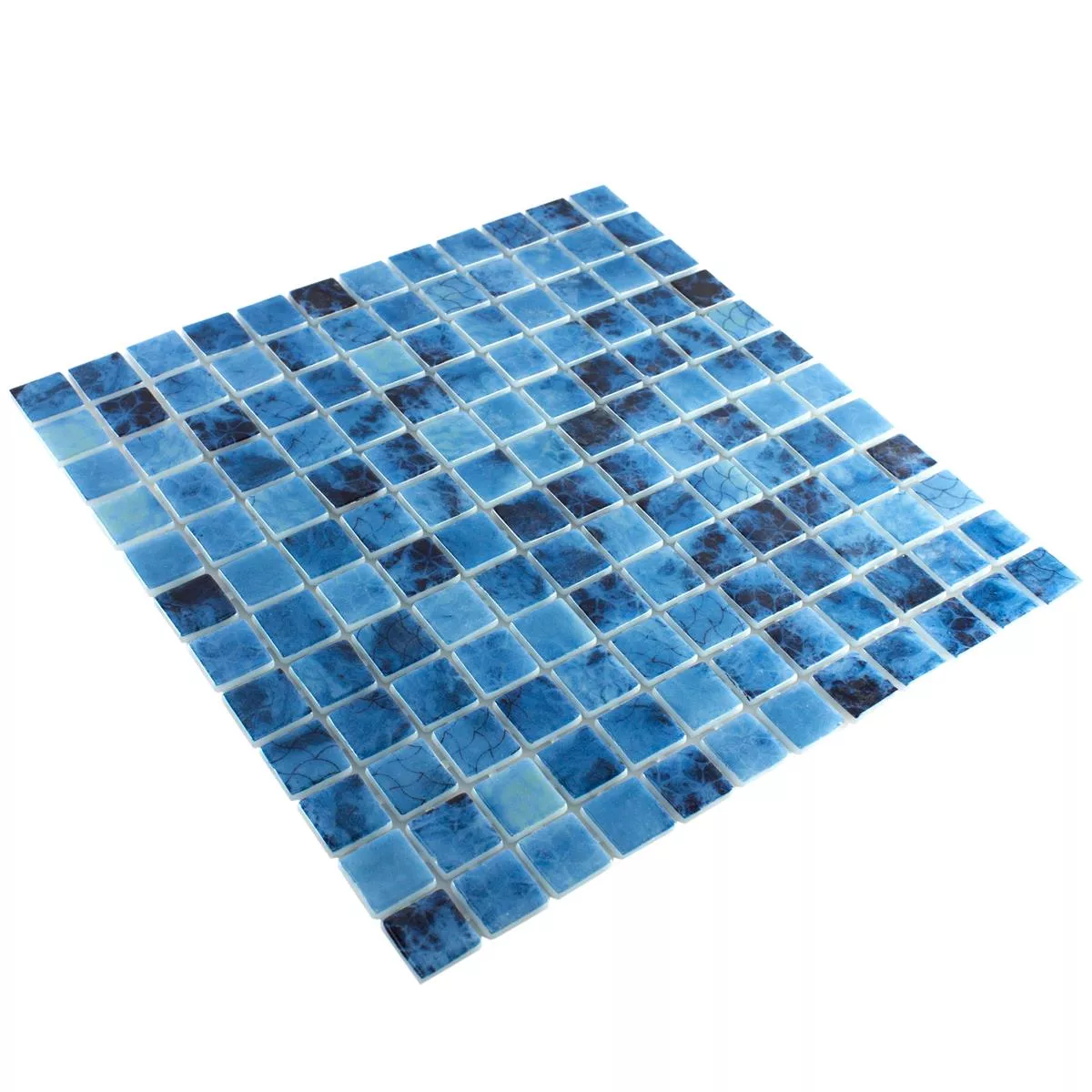Glass Mosaic Swimming Pool Baltic Blue 25x25mm