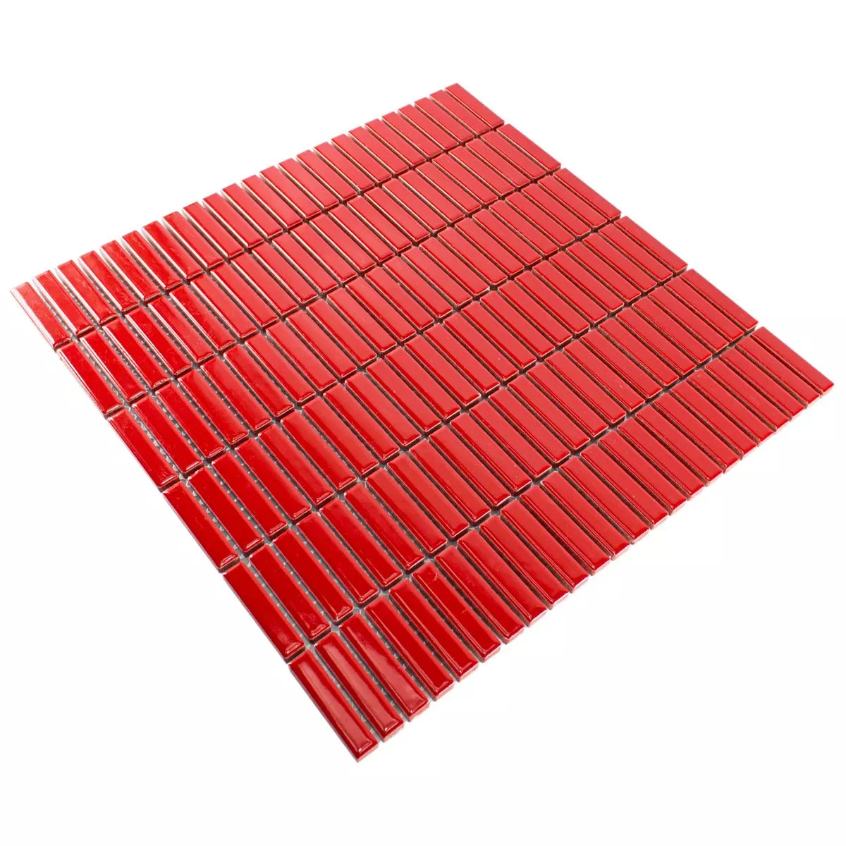 Ceramic Mosaic Tiles Maytown Red Glossy