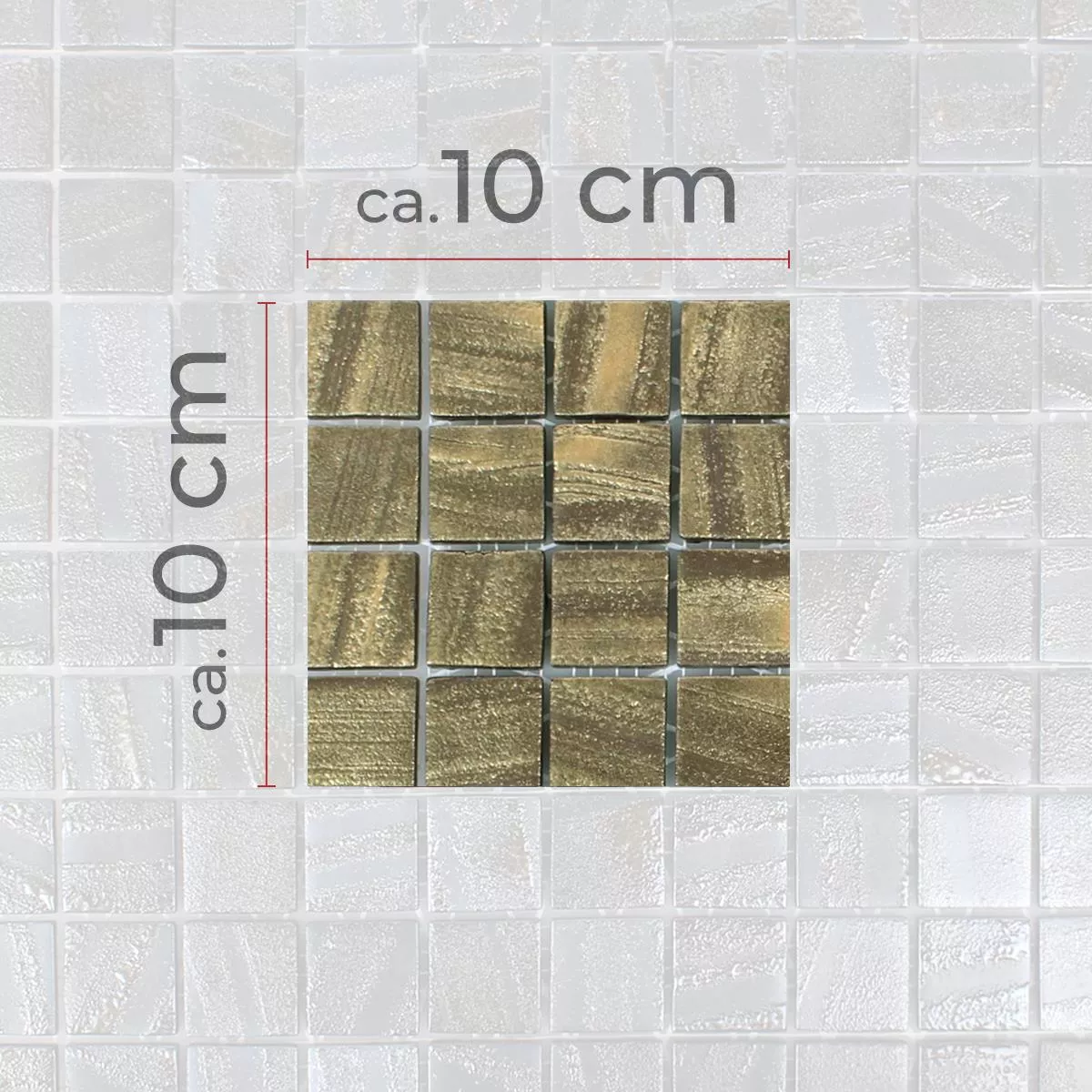 Sample Glass Mosaic Tiles Mascota Satin Gold