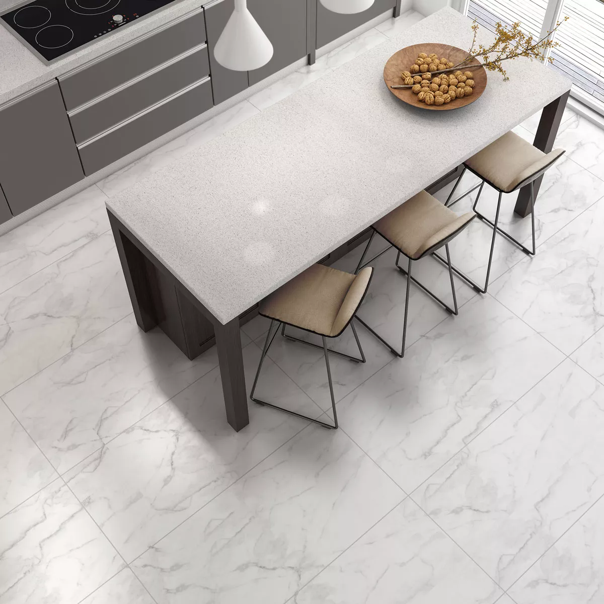 Floor Tiles Arcadia Marble Optic Mat Blanc 30x60cm