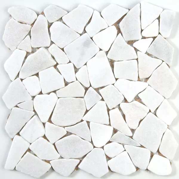 Broken Marble Mosaic Antique Marble White