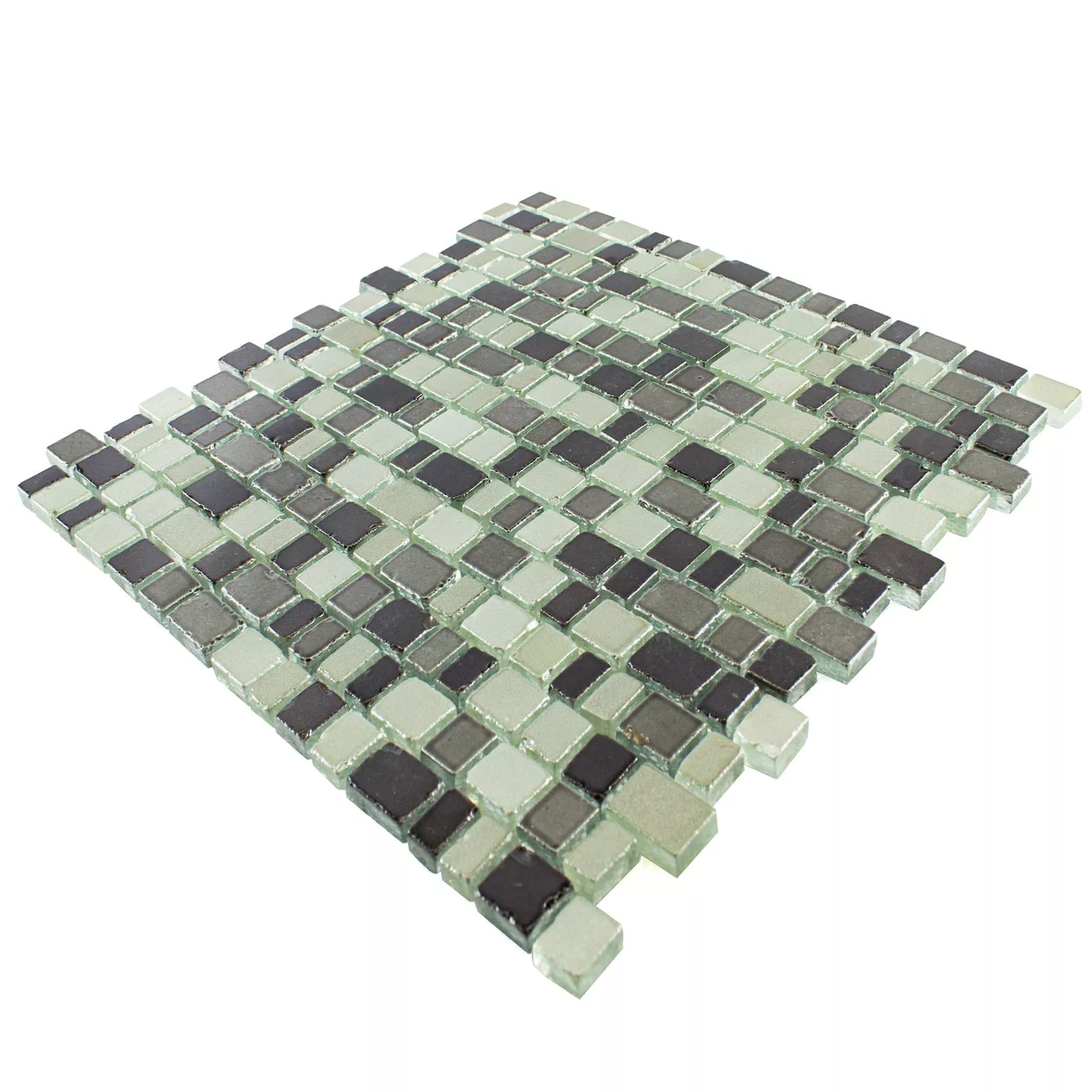 Glass Mosaic Tiles Economy Grey Silver