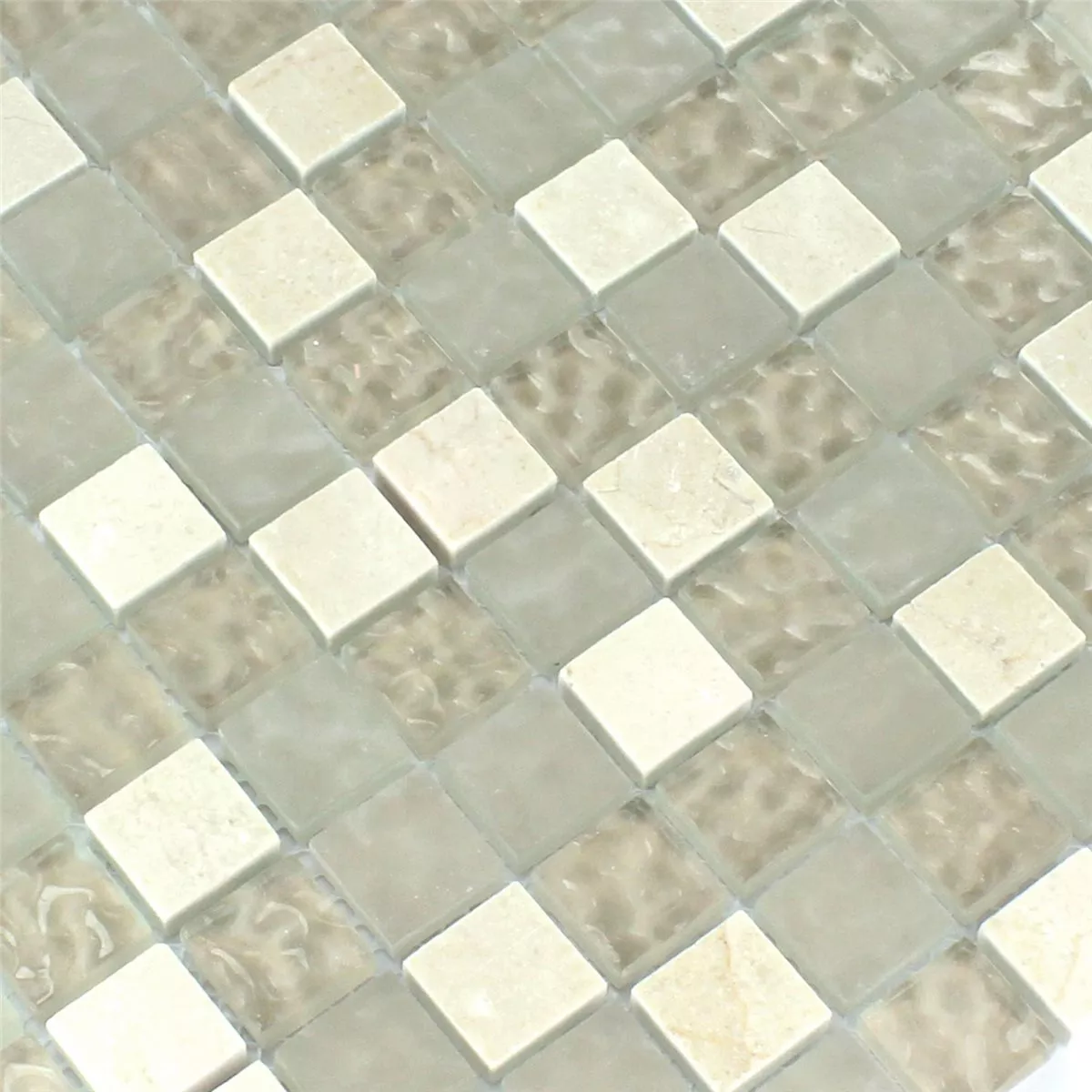 Sample Mosaic Tiles Glass Marble Barbuda Creme