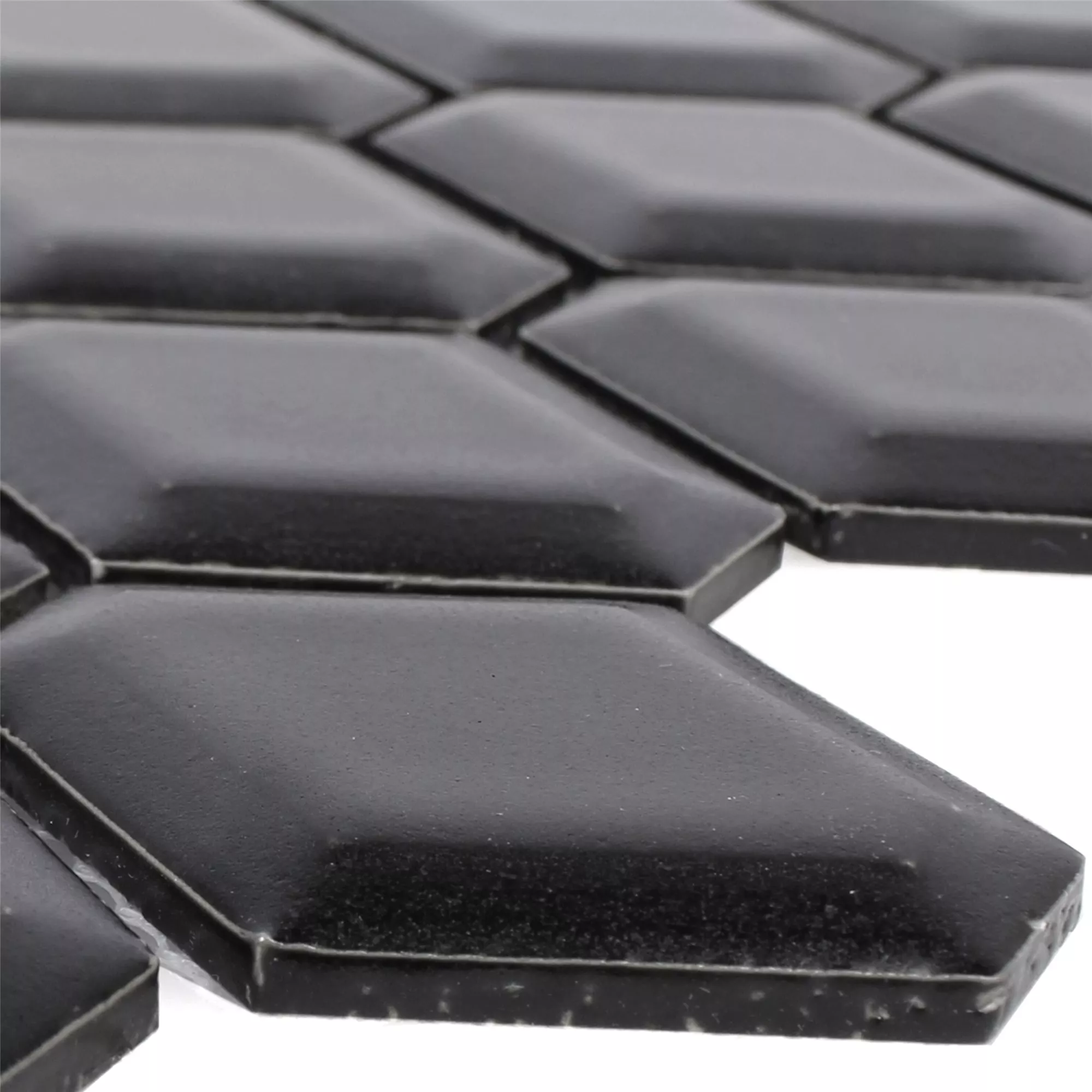 Sample Ceramic Mosaic Tiles Leandro Metro Black Mat
