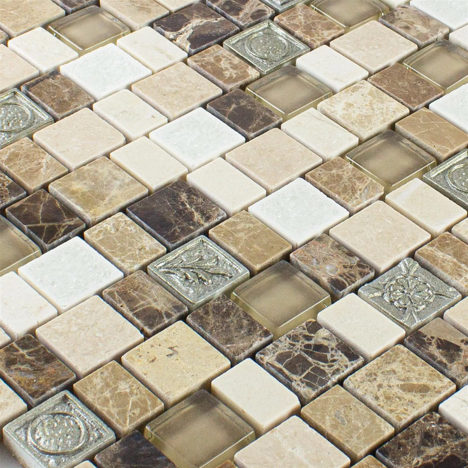 Sample Mosaic Tiles Moranbah Brown Beige Blanc