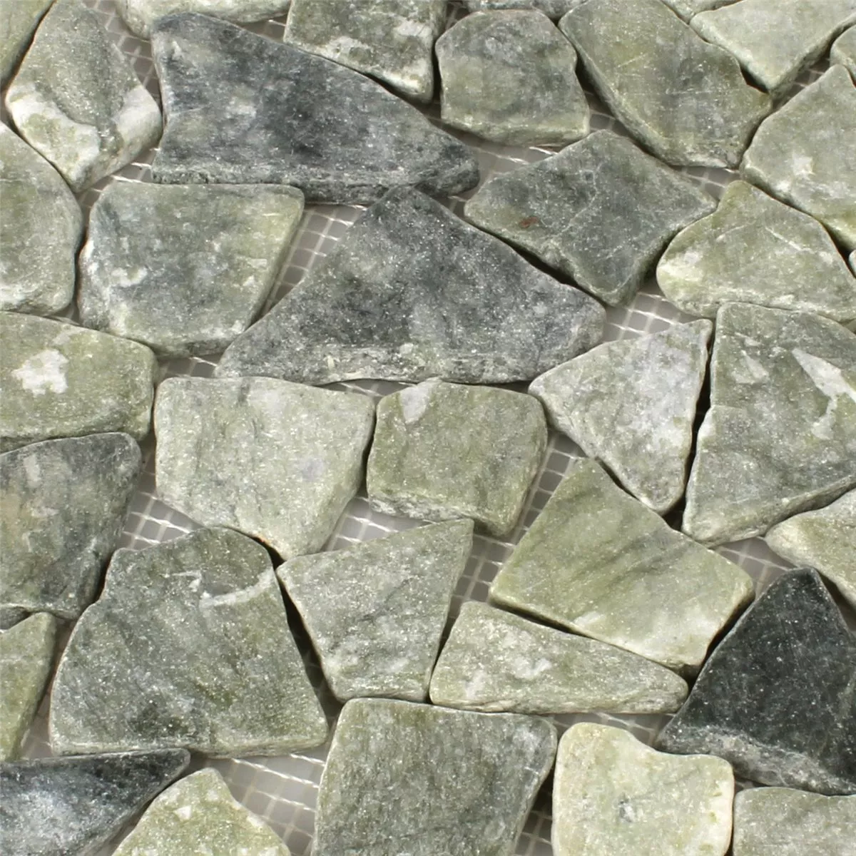 Sample Mosaic Tiles Broken Marble Grey Green