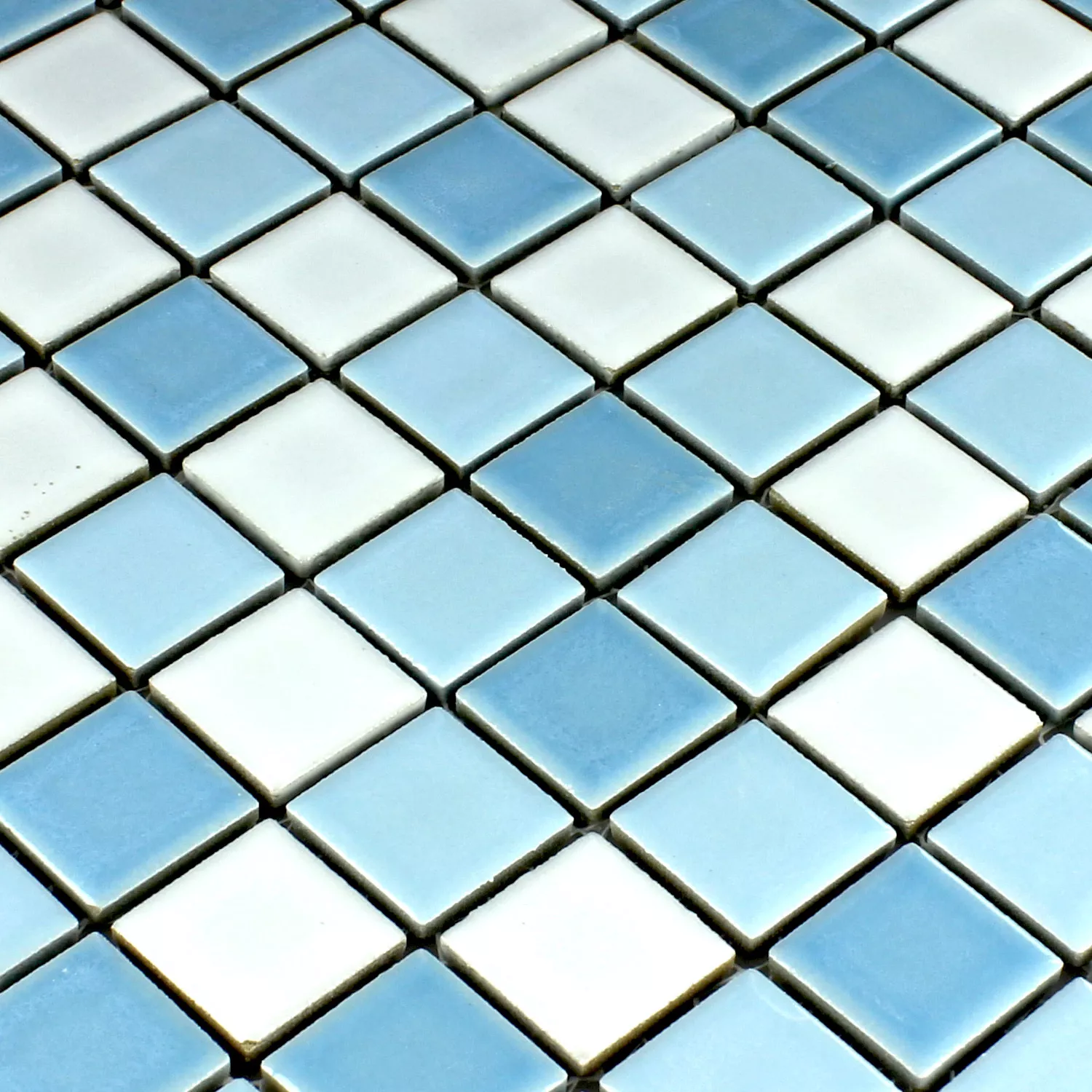 Mosaic Tiles Ceramic Blue White 25x25x5mm