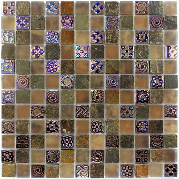 Mosaic Tiles Glass Limestone Marble Phoenix Brown