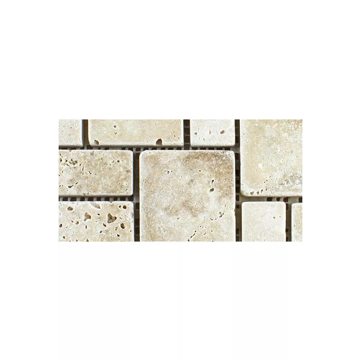 Sample Natural Stone Travertine Mosaic Tiles LaGrange Beige