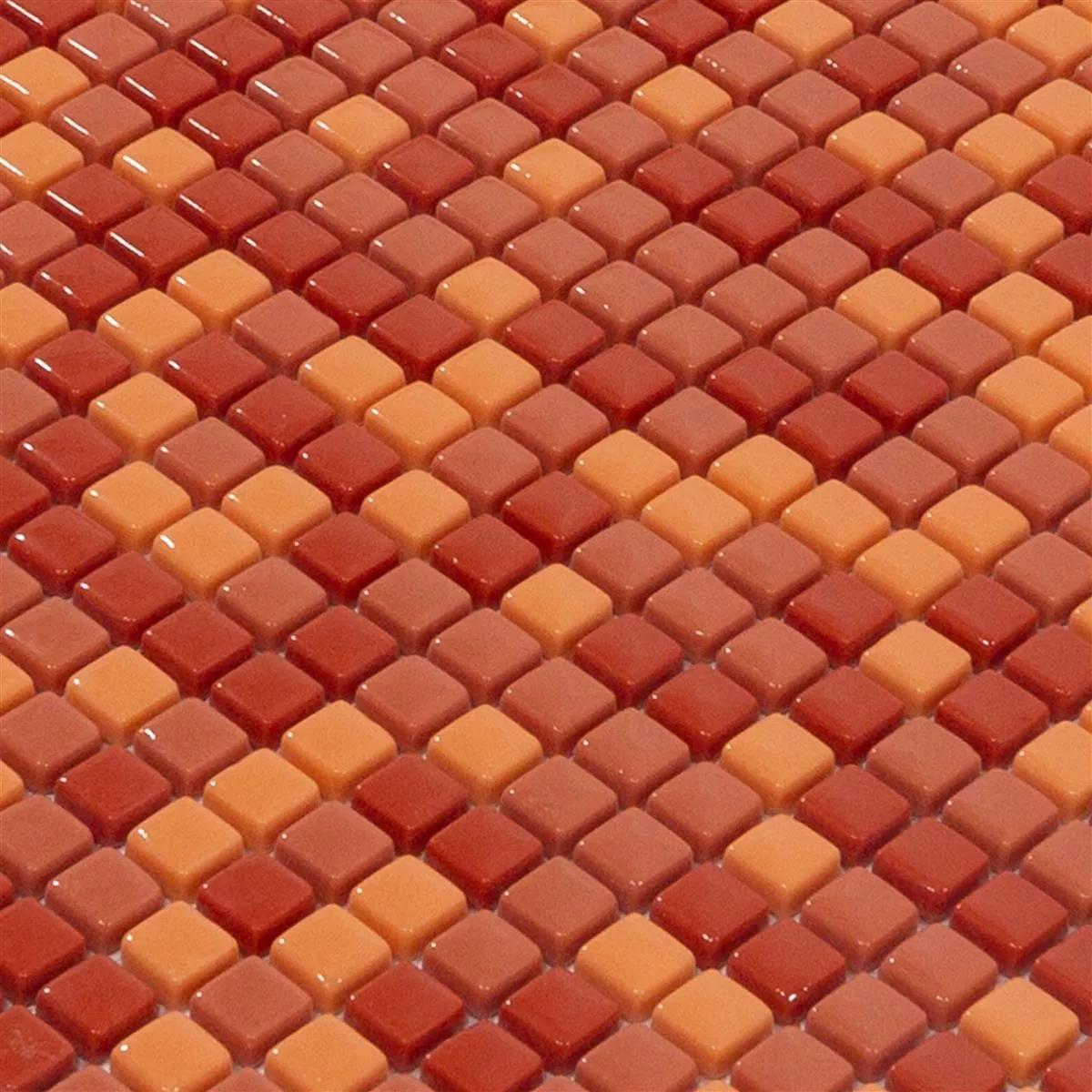 Glass Mosaic Tiles Delight Red-Orange Mix