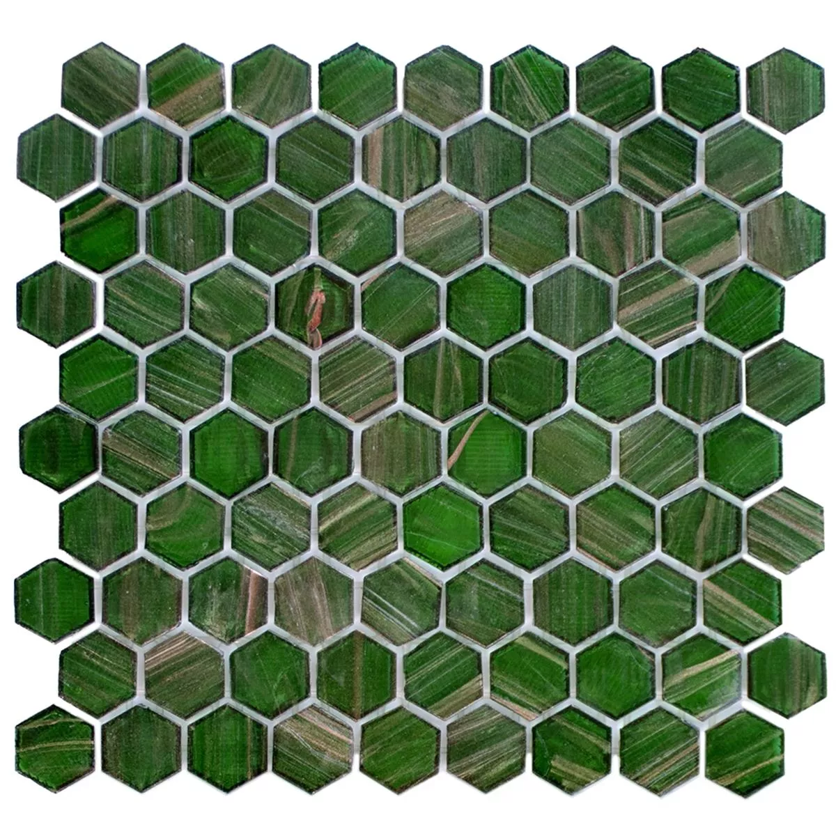 Glass Mosaic Tiles Trend-Vi Hexagonal 236 Green Glass Mosaic Tiles Trend-Vi Hexagonal 236 Green