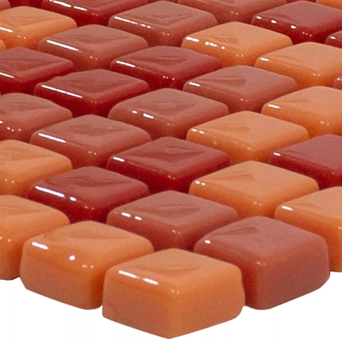 Glass Mosaic Tiles Delight Red-Orange Mix Glass Mosaic Tiles Delight Red-Orange Mix