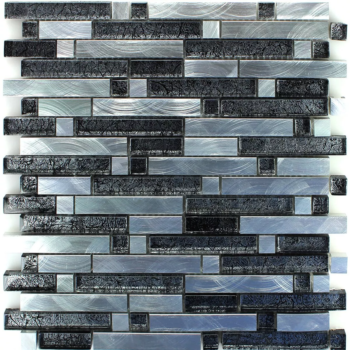 Sample Glass Aluminium Alu Mosaic SmoothBlack Silver