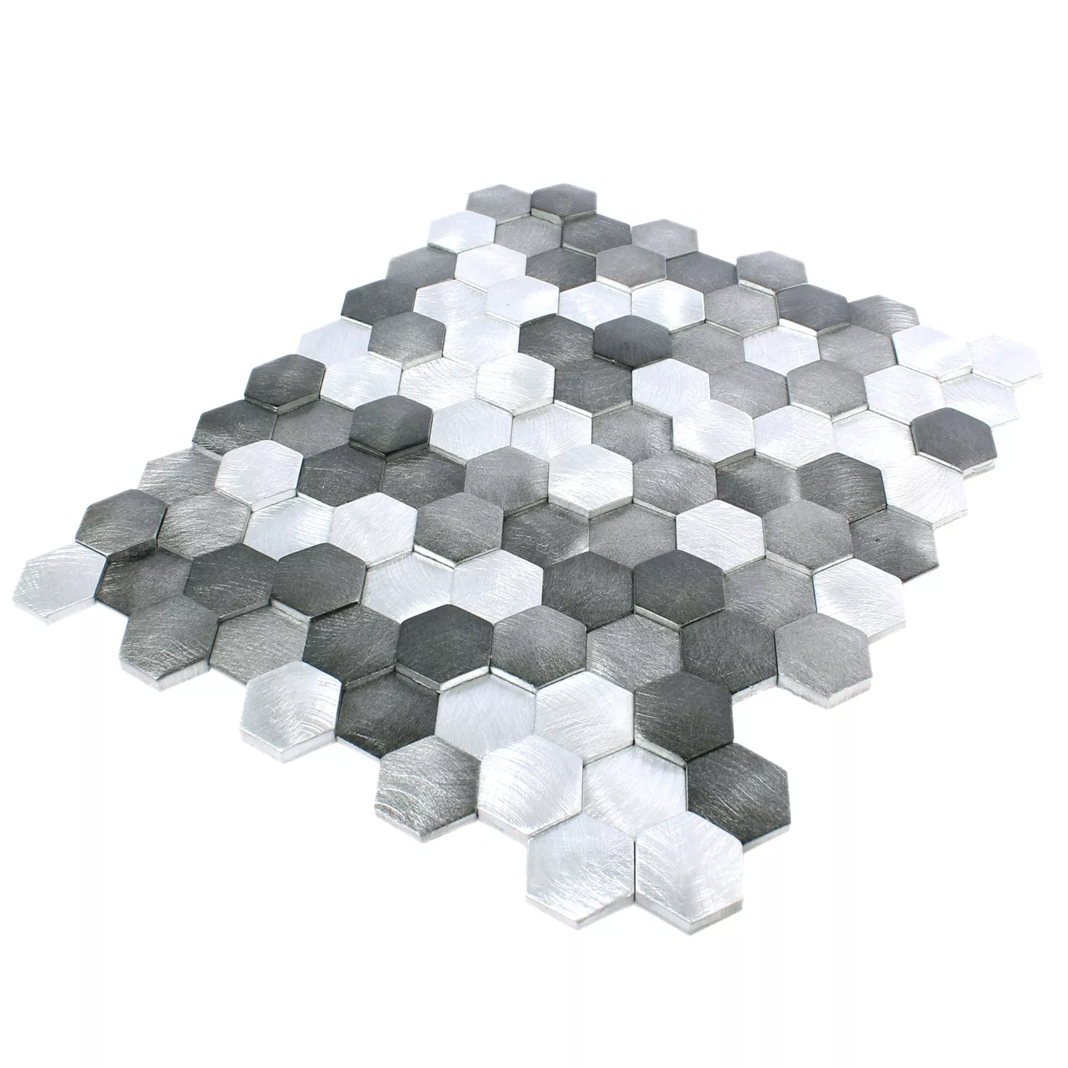 Sample Mosaic Tiles Sindos Hexagon 3D Black Silver