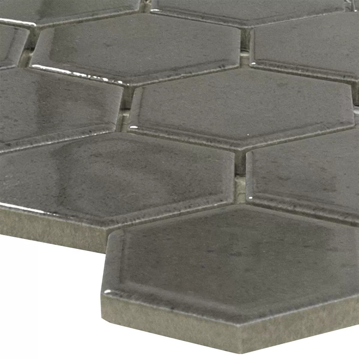 Ceramic Mosaic Tiles Eldertown Hexagon Grey Ceramic Mosaic Tiles Eldertown Hexagon Grey
