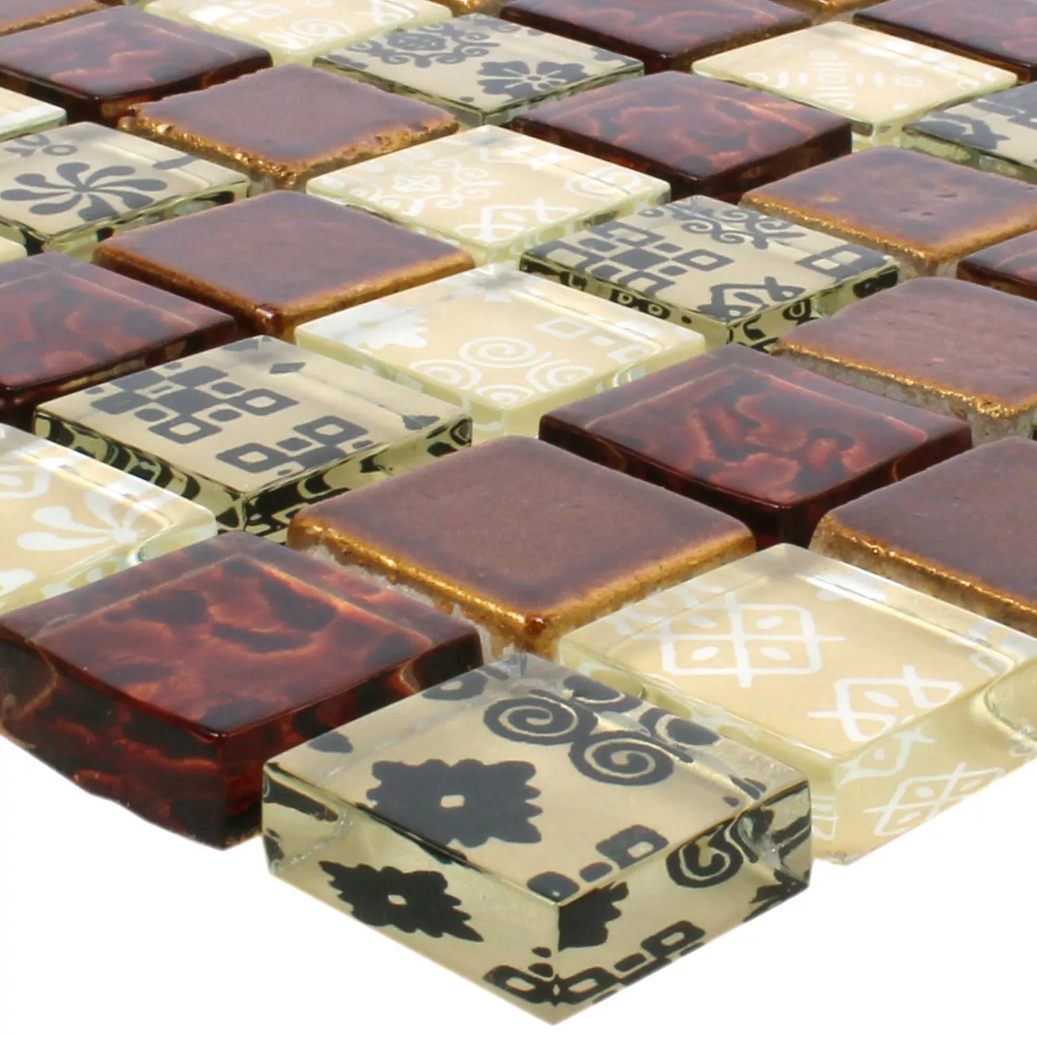 Mosaic Tiles Resin Glass Belmont Red Beige Mosaic Tiles Resin Glass Belmont Red Beige