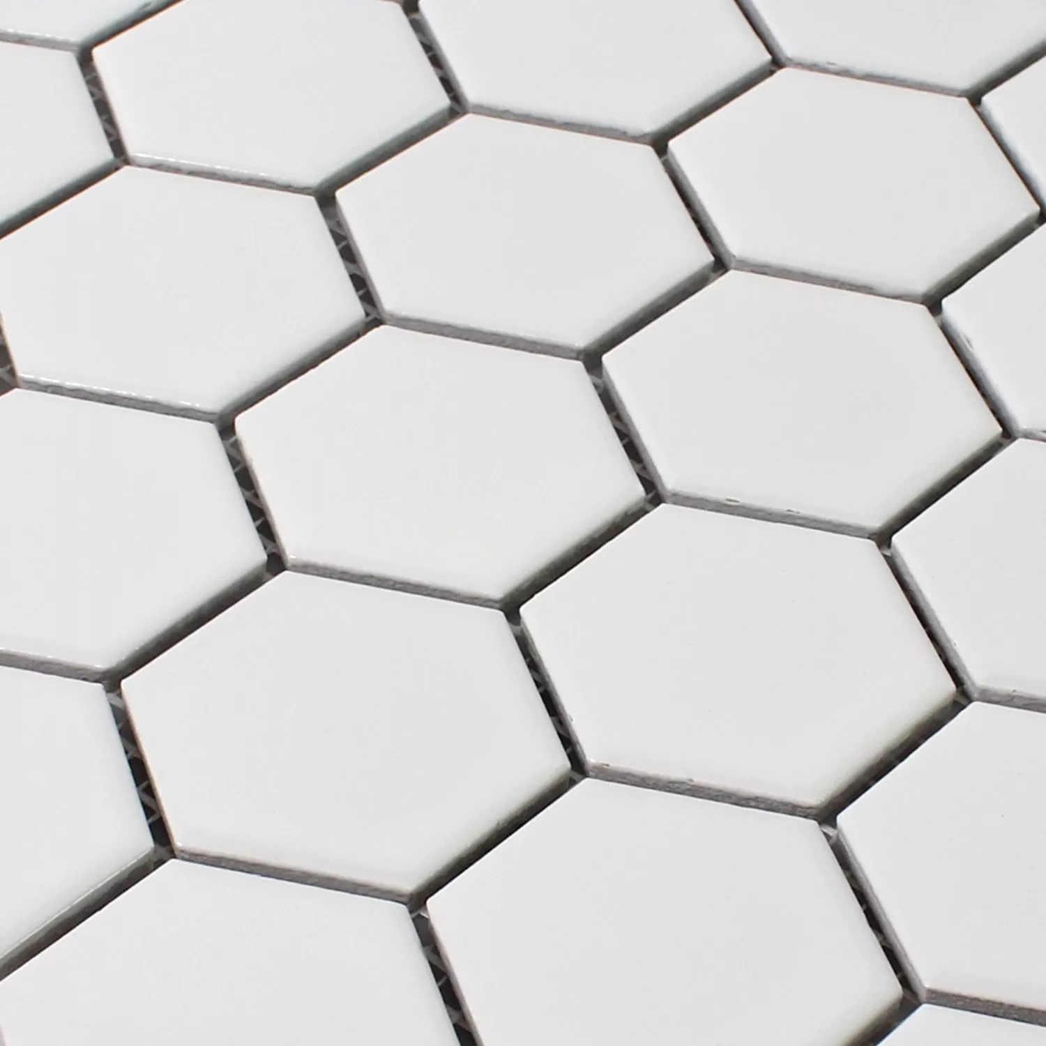 Mosaic Tiles Ceramic Hexagon White Mat